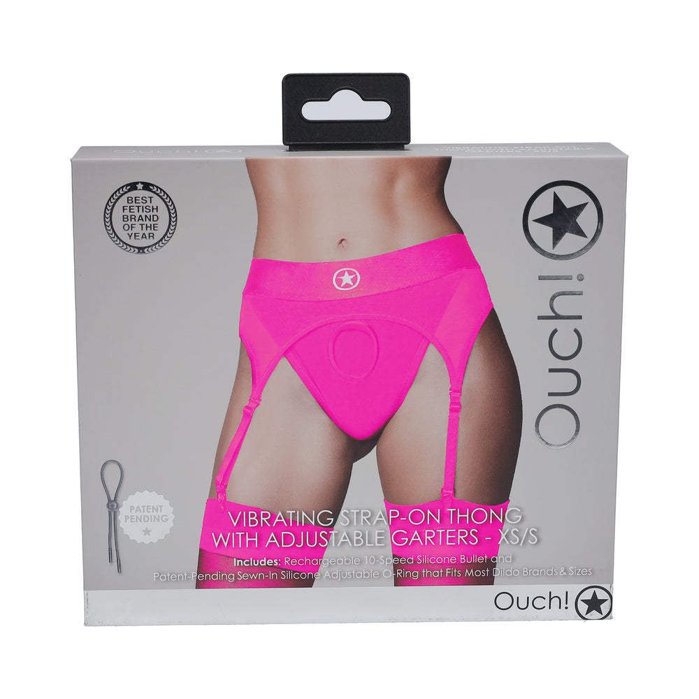 Ouch! Vibrating Strap-on Thong Pink XS/S